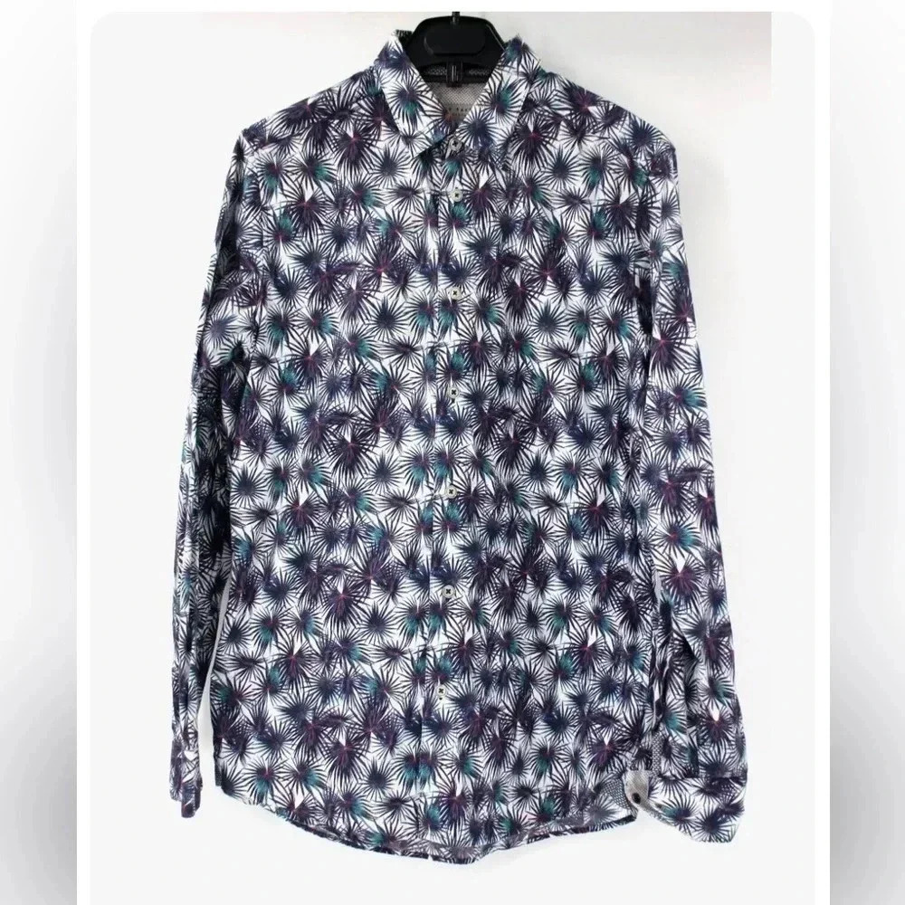 Ted BAKER floral shirt 6 all over print long sleeve button up cotton casual